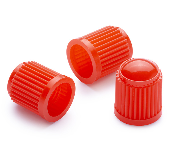 Valve caps - red - 100 pcs