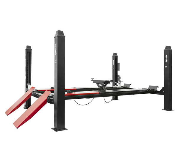 Four post lift REDATS L-420 semi-automatic for car geometry - 4t + Oil gratis