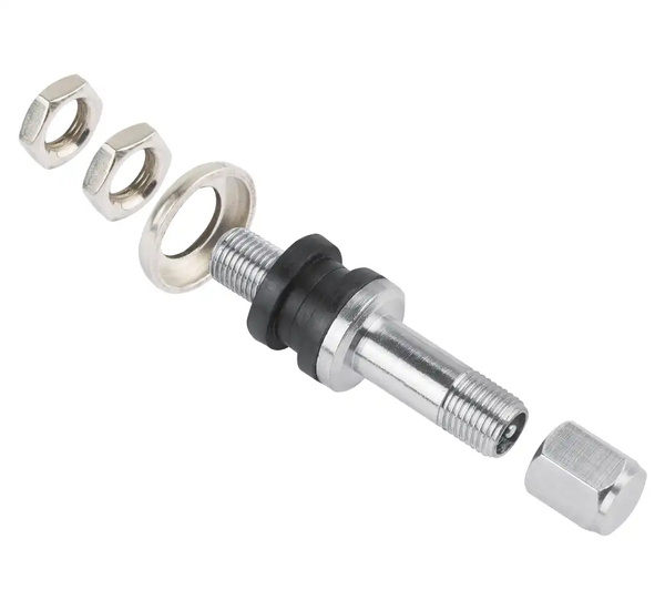 Tubeless valve for motorcycle tyres chrome-plated TR 43E