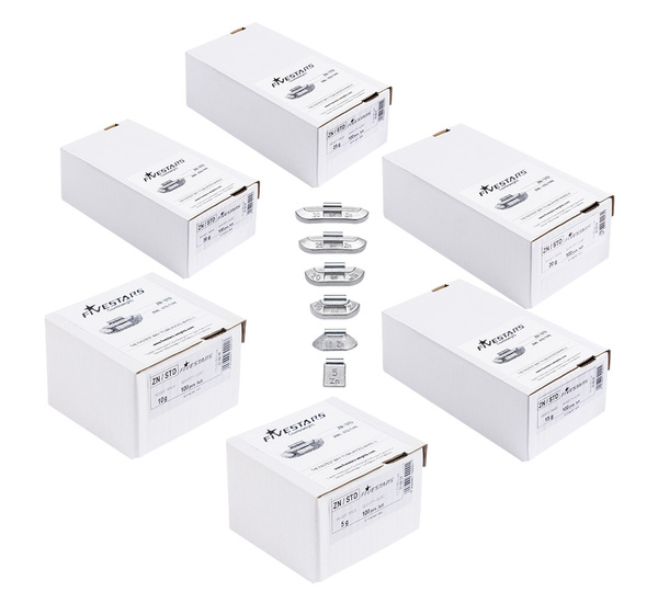 SET 600pcs. Zinc Counterweights to FIVESTARS steel rims 5-30g