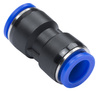 Straight plug connector for hose 15mm pass-through