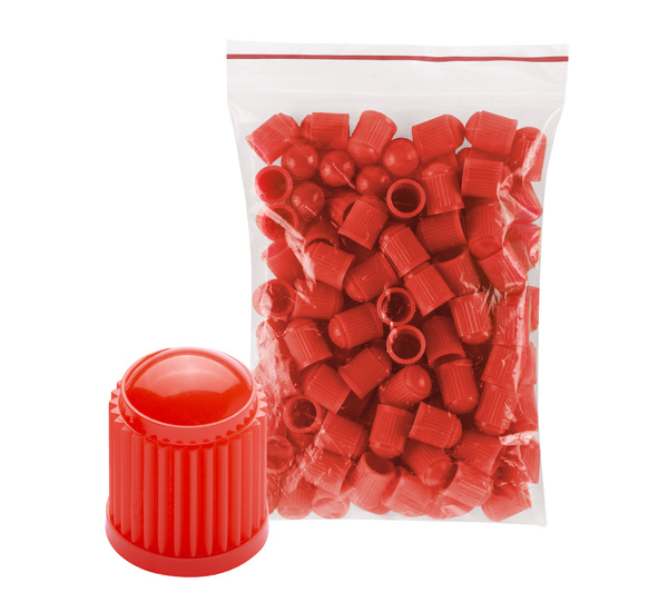 Valve caps - red - 100 pcs