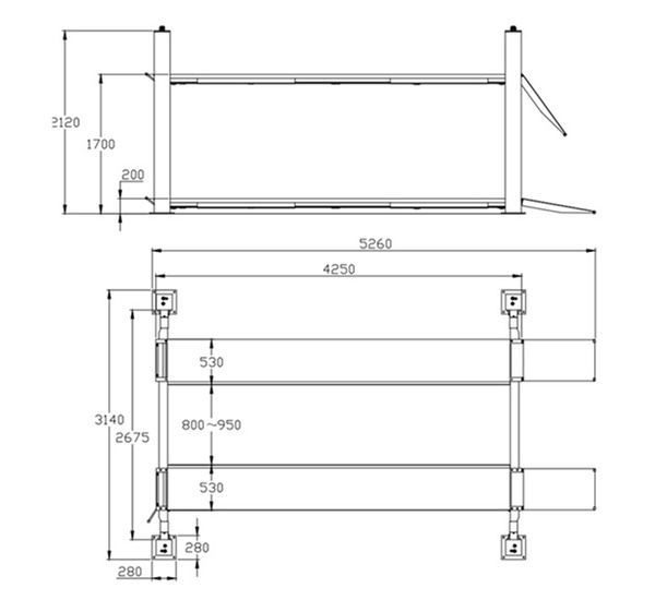 Four-post lift 4T REDATS L-400 Semi-automatic + Oil gratis