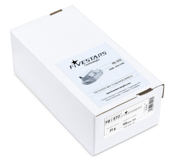 Clip-on lead (Pb) 25g weights for steel wheels Fivestars