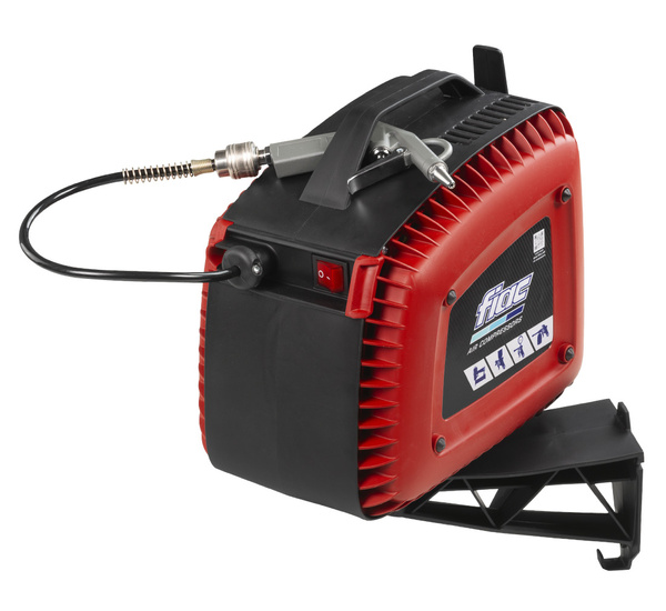 Wall mounted air compressor with hose reel