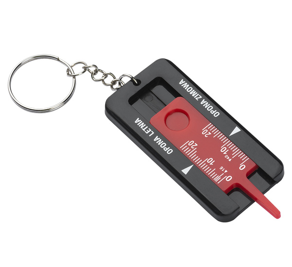 Tire Tread Depth Gauge Keychain – Black