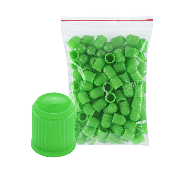 Valve caps - green - 100 pcs