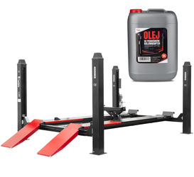 Four post lift REDATS L-420 semi-automatic for car geometry - 4t + Oil gratis
