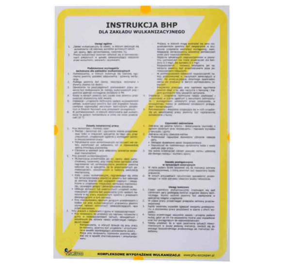 Health and safety instructions for vulcanization, tyre service - 4 boards