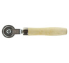 Tyre repair patch roller with wooden handle