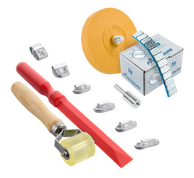 Roll to paste adhesive counterweights