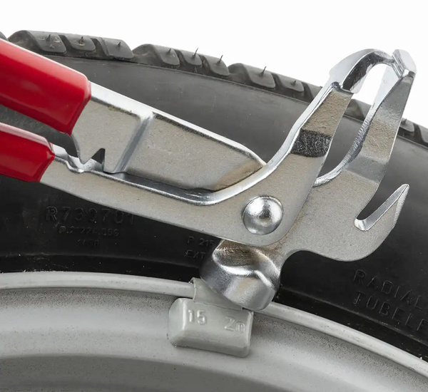 Pliers for clip-on weights, chrome