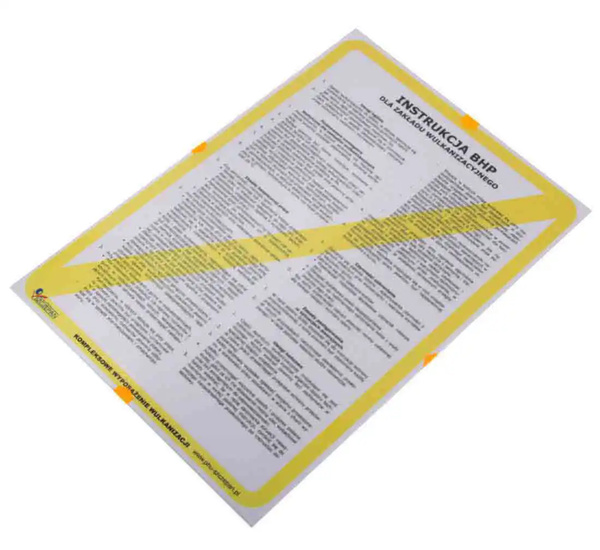 Health and safety instructions for vulcanization, tyre service - 4 boards