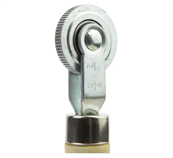 Tyre repair patch roller with wooden handle