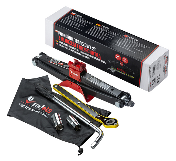 Scissor jack 2T REDATS + wrench and sockets - Tyre change set