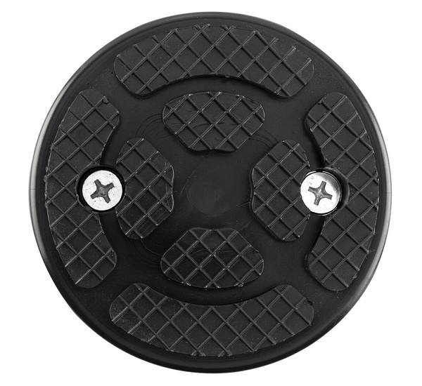 Two-post lift rubber pad with a ring and a sleeve.