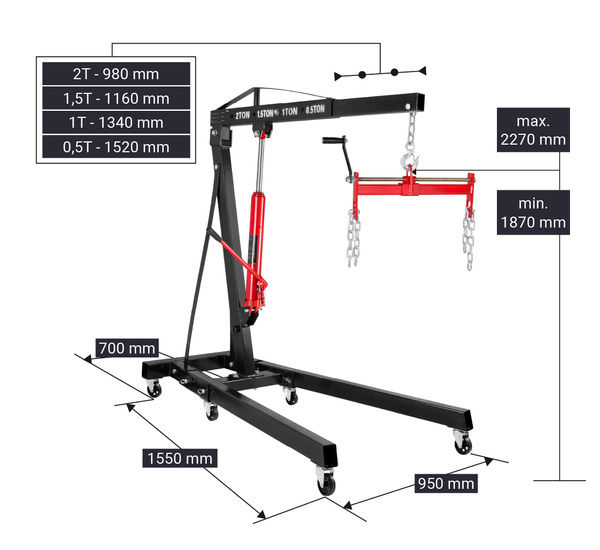 SET Engine crane REDATS H-120 2t + Balancer REDATS